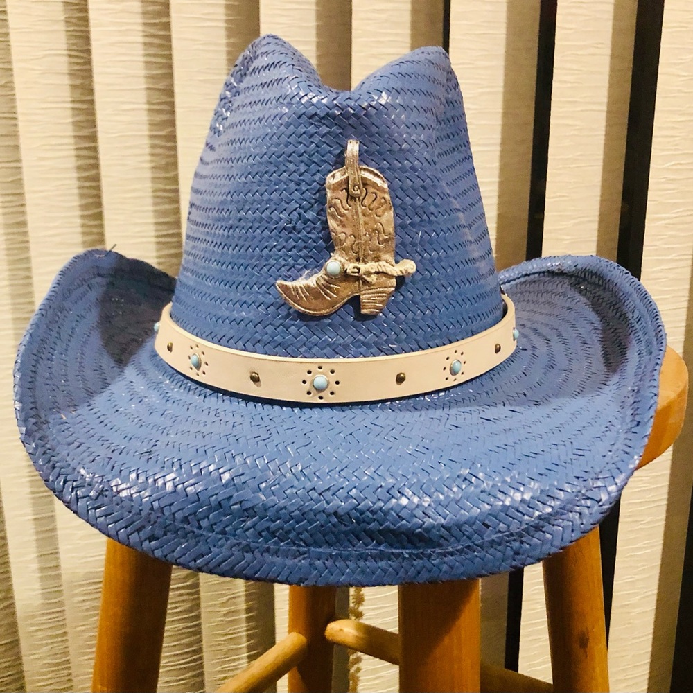 Blue cowgirl hat